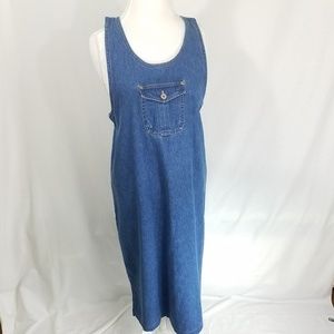 Bill Blass Women's Vintage Jean Jumper Dress Sz M